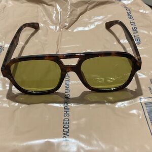 Aire Tortoise Shell Sunglasses with Yellow Lenses